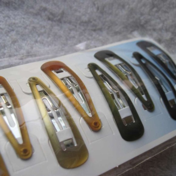 8 Scunci Colored Hue Matte Soft Touch Epoxy Metal Snap Contour Hair Clips Conair - Picture 3 of 5